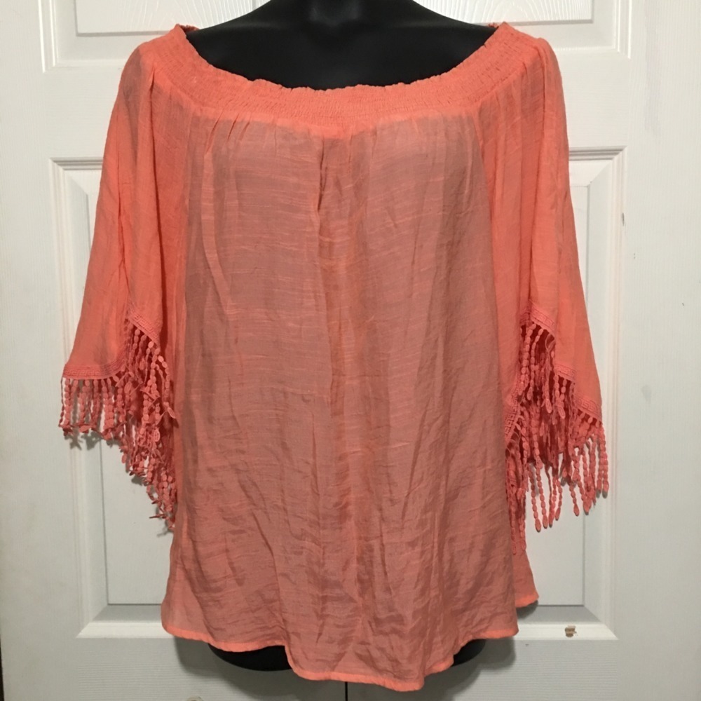 Rainbows women's smock Fringe blouse size 2X